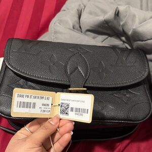 Louis Vuitton Black Monogram Embossed Diane PM Crossbody Bag